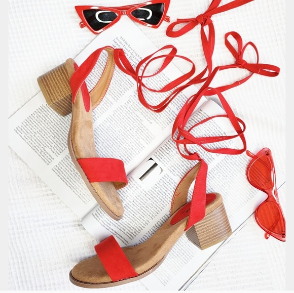 🚨//The Rosalia// red lace up sandal - Picture 5 of 8